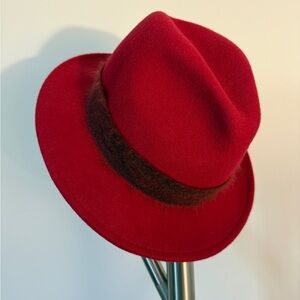 Paul Smith Red Fedora Women's Hat size SML